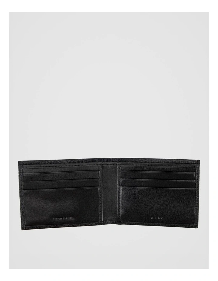 Saffiano Bifold Leather Wallet Black Wallet Black image 2