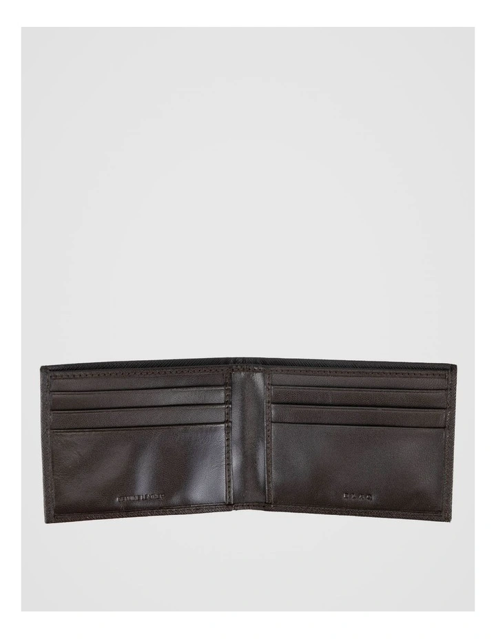 Saffiano Bifold Leather Wallet Brown Wallet Brown image 2