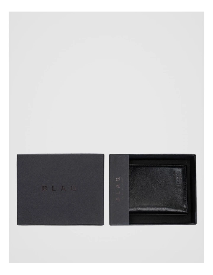 Leather Magnetic Closure Wallet Black/Navy Wallet Black/Navy image 1