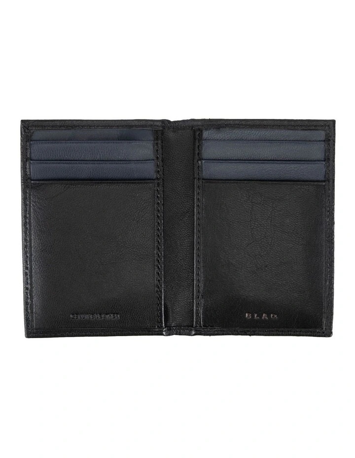 Leather Magnetic Closure Wallet Black/Navy Wallet Black/Navy image 2