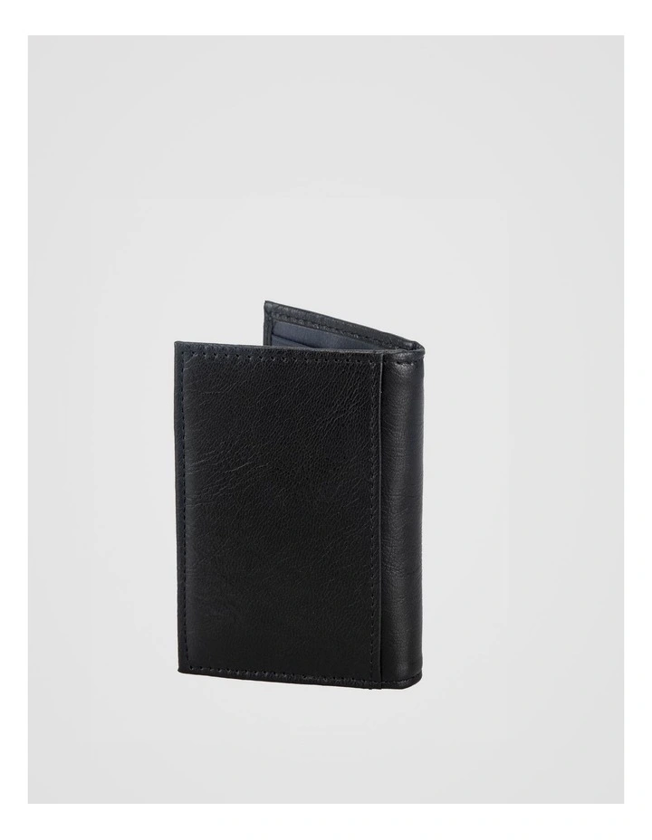 Leather Magnetic Closure Wallet Black/Navy Wallet Black/Navy image 3