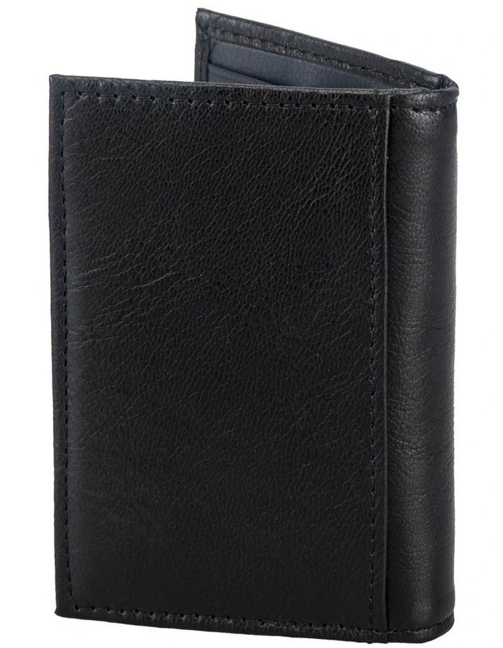 Leather Magnetic Closure Wallet Black/Navy Wallet Black/Navy image 3