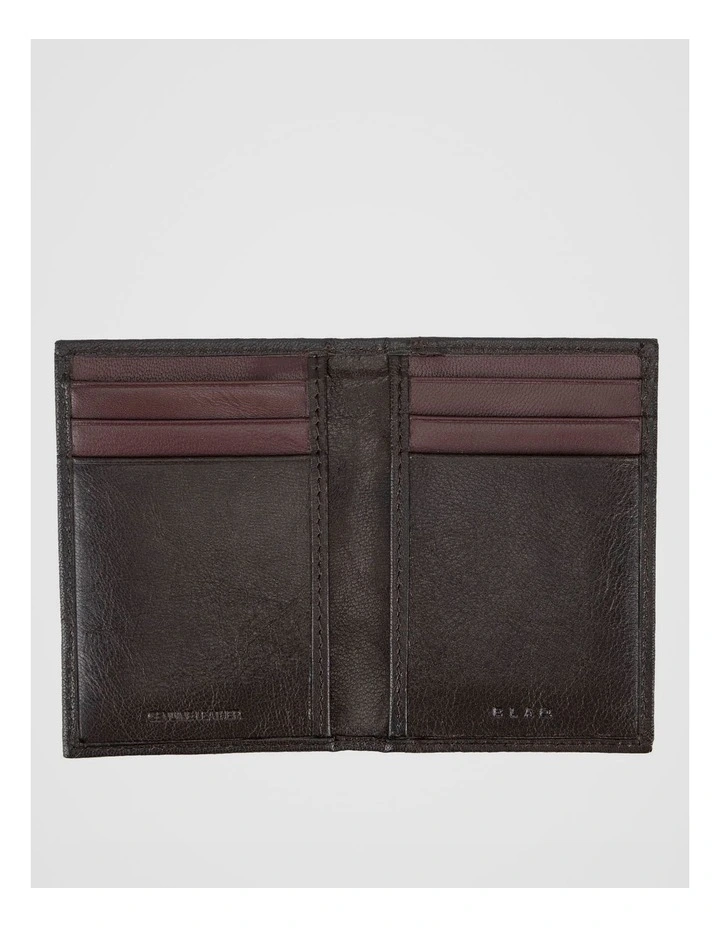Leather Magnetic Closure Wallet Brown/Burgundy Wallet Brown/Burgundy image 2