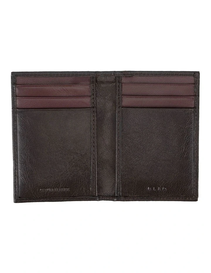 Leather Magnetic Closure Wallet Brown/Burgundy Wallet Brown/Burgundy image 2