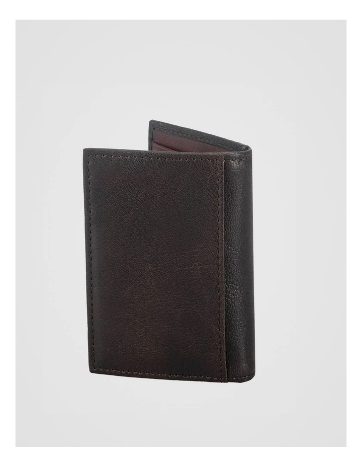 Leather Magnetic Closure Wallet Brown/Burgundy Wallet Brown/Burgundy image 3