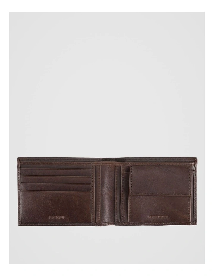 Bifold Leather Wallet With Coin Purse Brown Wallet Brown image 2