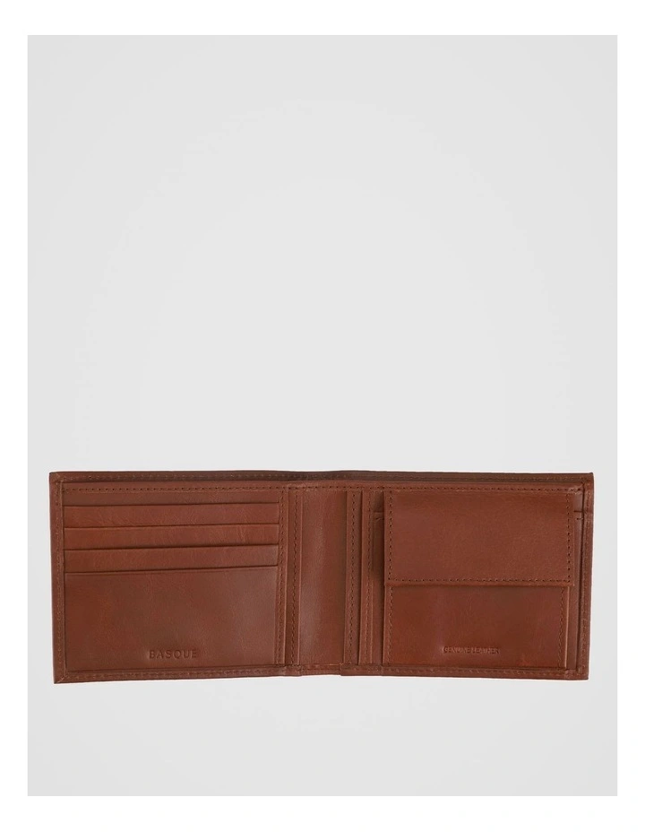 Bifold Leather Wallet With Coin Purse Tan Wallet Tan image 2