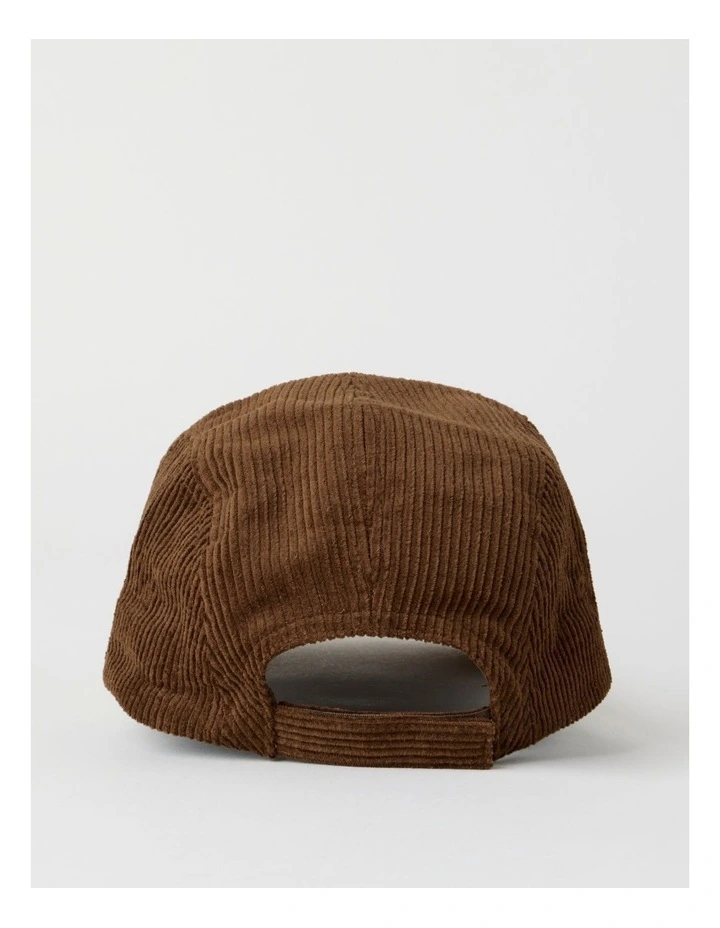 Chunky Cord 5 Panel Cap Hat in Brown and Beige image 5