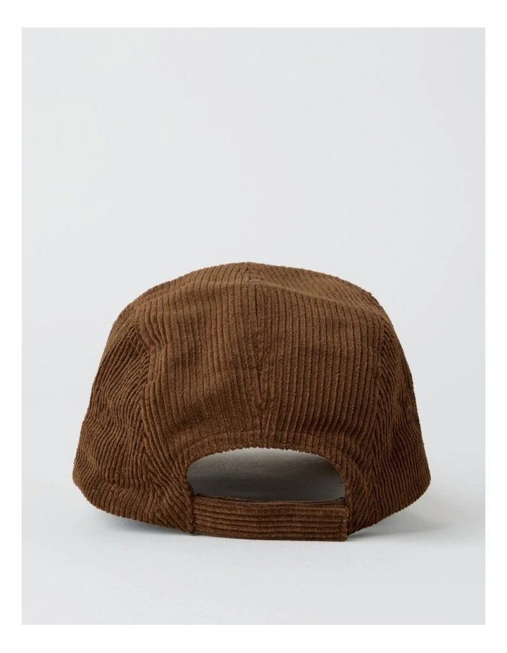 Chunky Cord 5 Panel Cap Hat in Brown and Beige image 5