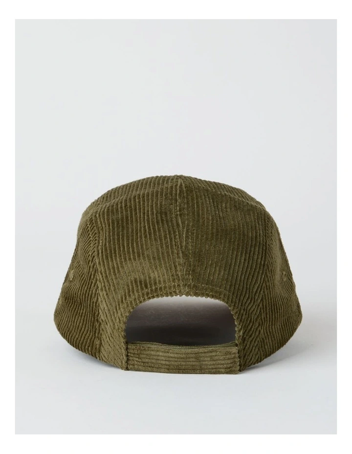 Chunky Cord 5 Panel Cap Hat in Khaki and Stone image 5