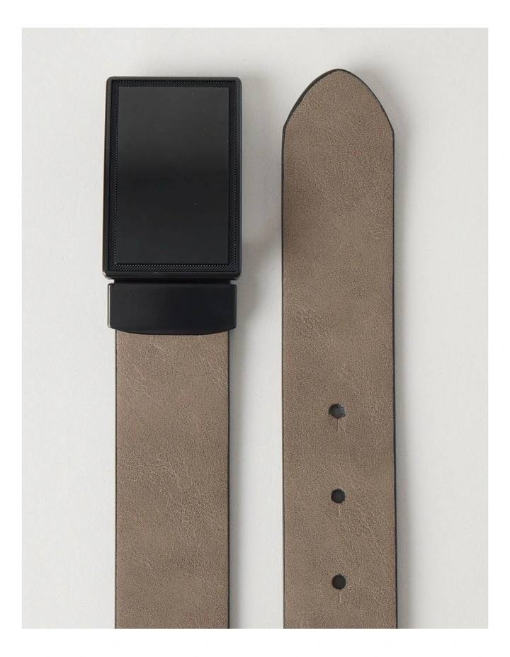 Debossed Dress and Plate Buckle Belt in Black 2 Pack image 5