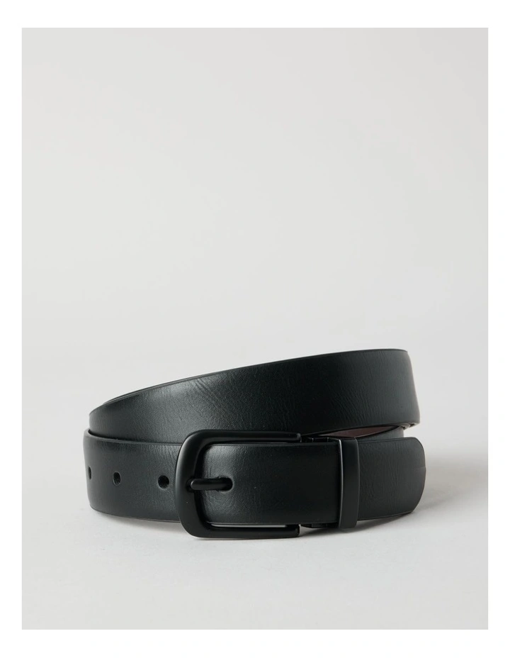Reversible Belt and Sock Gift Set in Black image 3