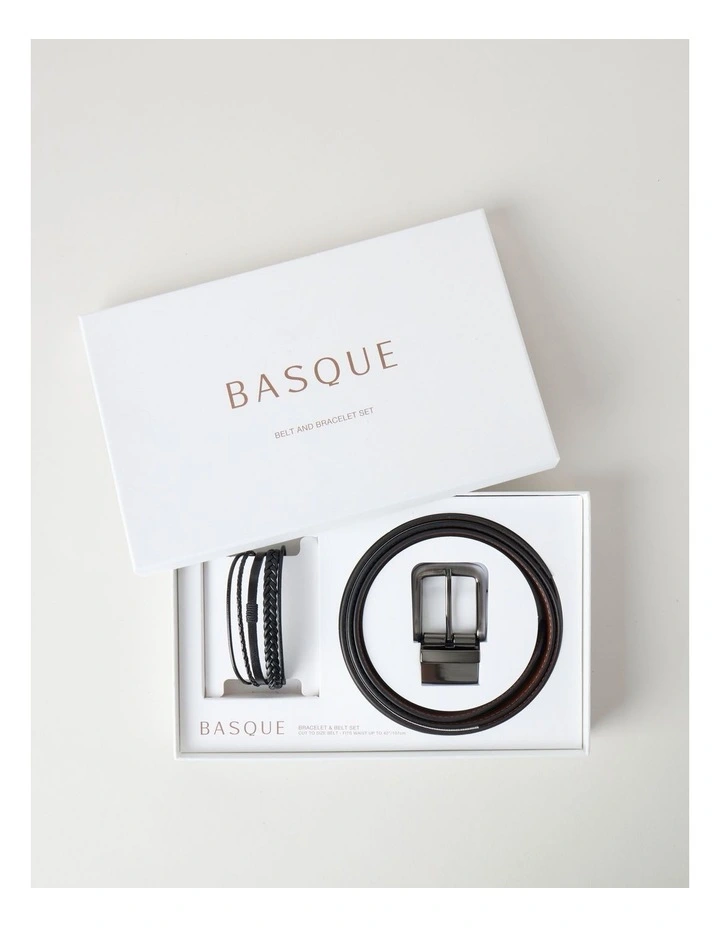 REVERSIBLE BELT & BRACELETTE GIFT SET BLACK image 2