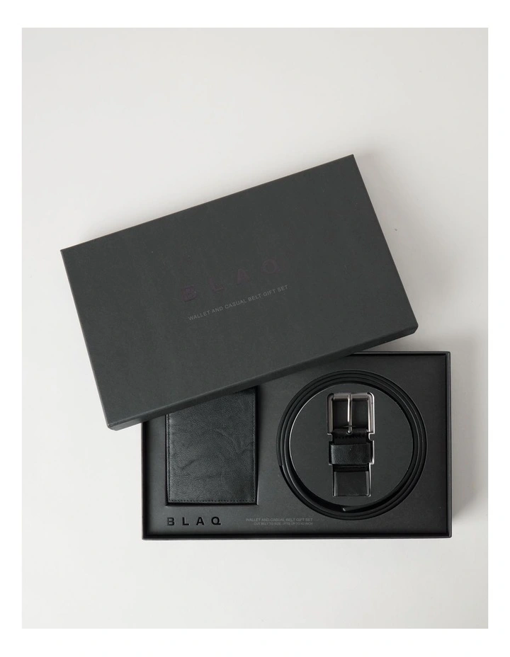 BELT & WALLET GIFT SET BLACK image 2