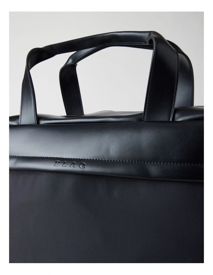 Nylon Overnighter Bag in Black image 3