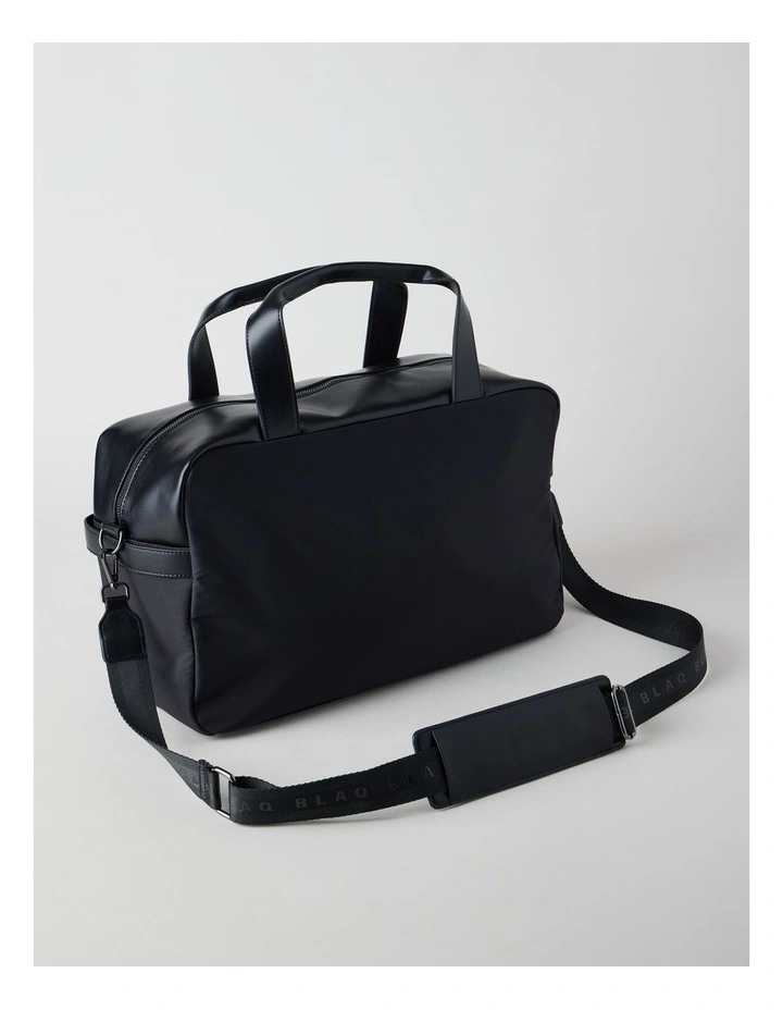 Nylon Overnighter Bag in Black image 5