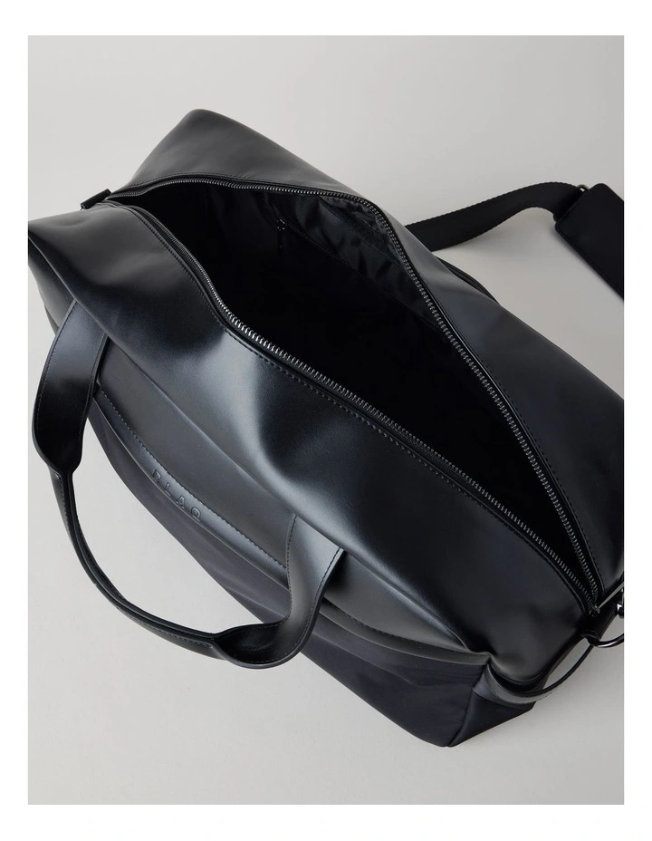 Nylon Overnighter Bag in Black image 6