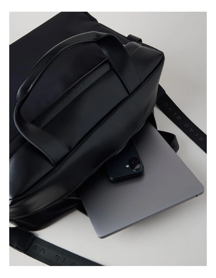 Nylon Overnighter Bag in Black image 7