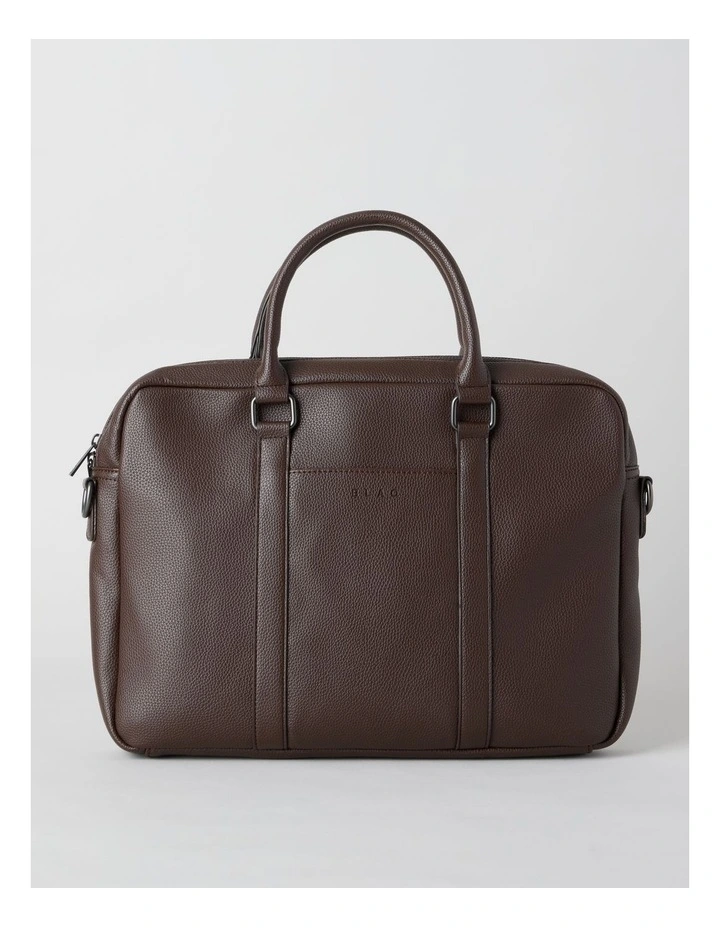 Pebbled Briefcase in Brown image 1