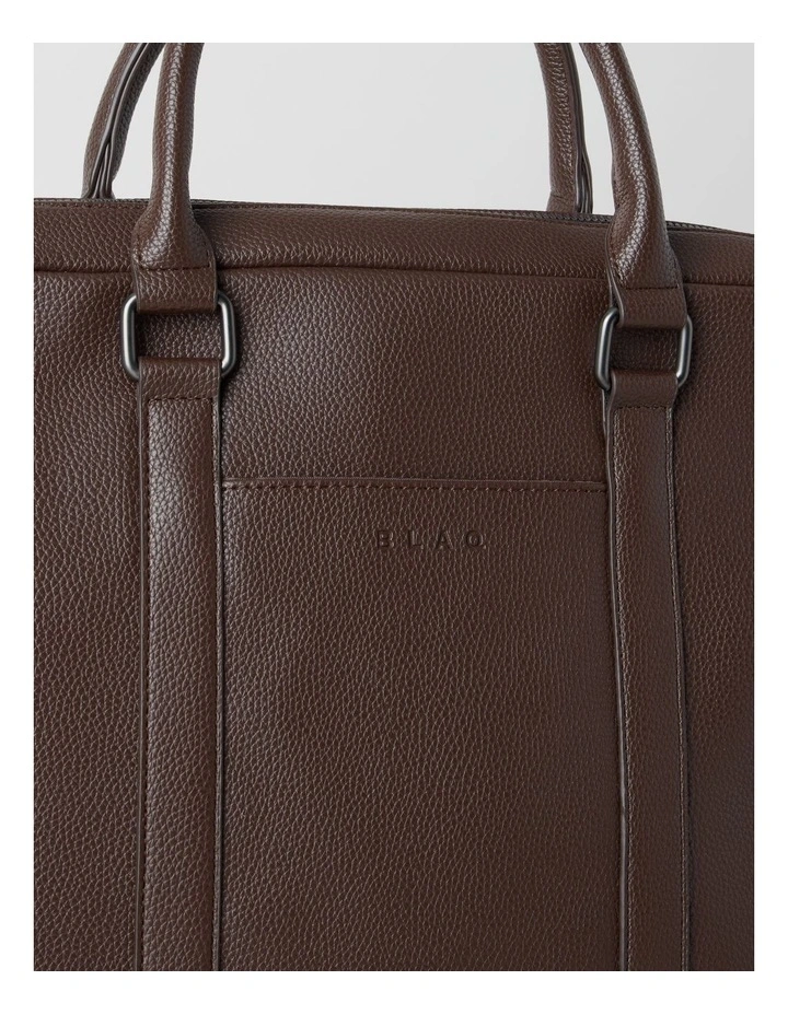 Pebbled Briefcase in Brown image 6