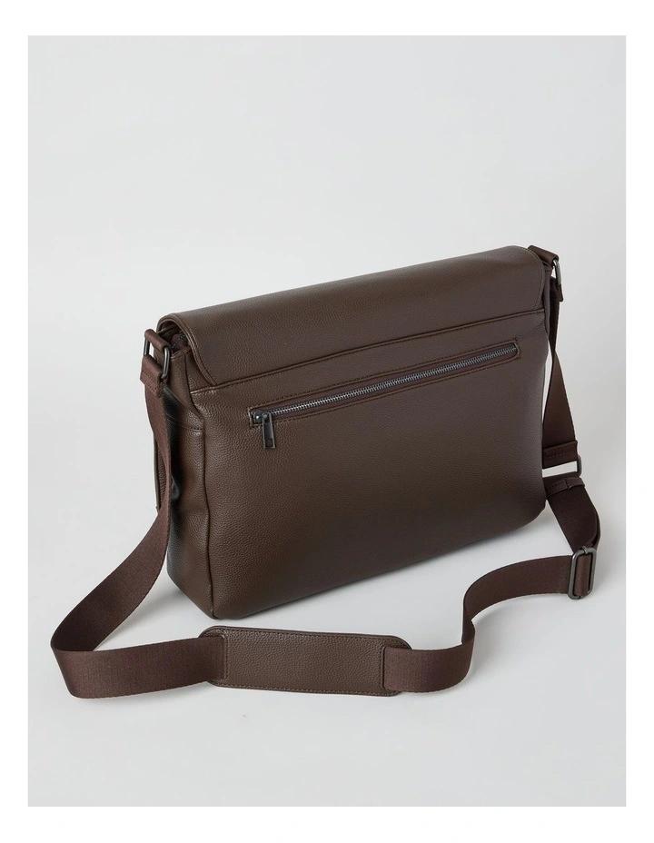Pebbled Messenger Bag in Brown image 5