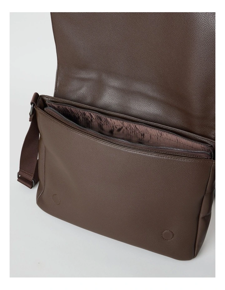 Pebbled Messenger Bag in Brown image 7