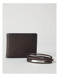 WALLET AND BRACELET GIFT SET BROWN