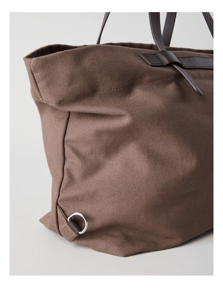Leather Trim Tote Bag in Malt image 3