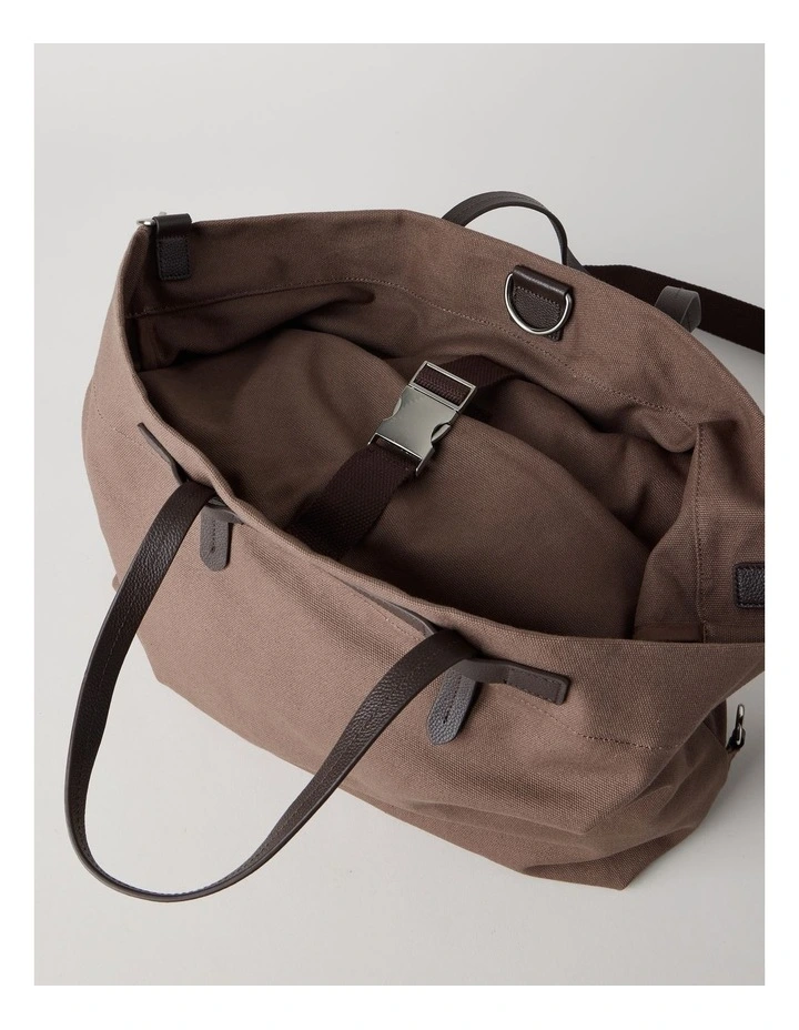 Leather Trim Tote Bag in Malt image 6