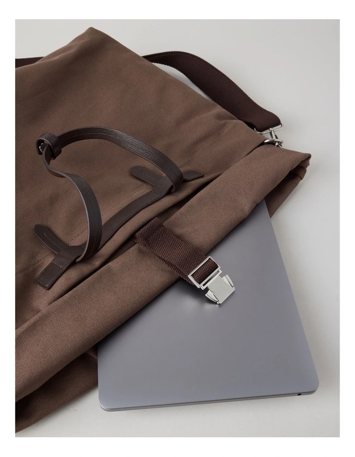 Leather Trim Tote Bag in Malt image 7
