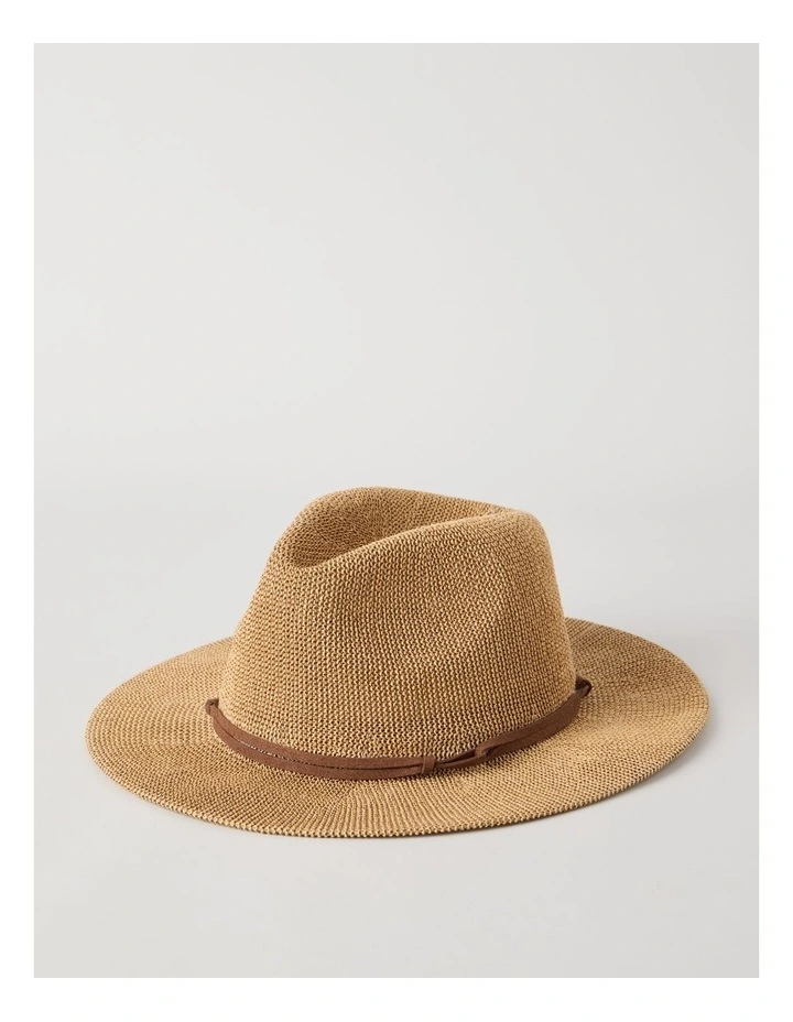 PANAMA HAT WITH SUEDE TRIM NATURAL image 1