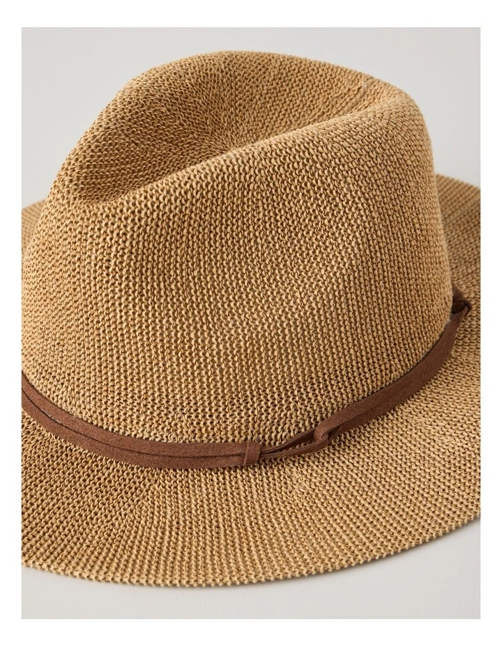 PANAMA HAT WITH SUEDE TRIM NATURAL image 2