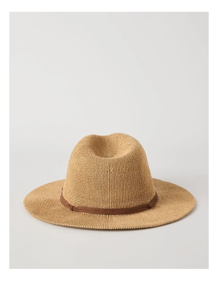 PANAMA HAT WITH SUEDE TRIM NATURAL image 3