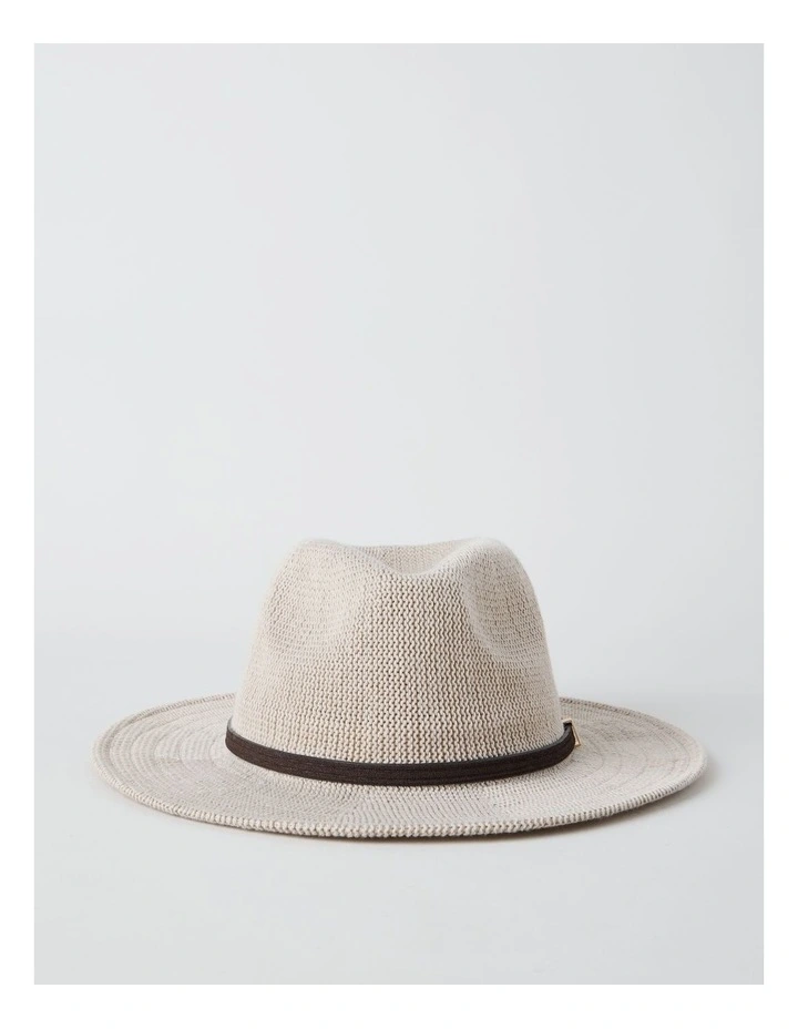 PANAMA HAT WITH SUEDE TRIM GREY image 1