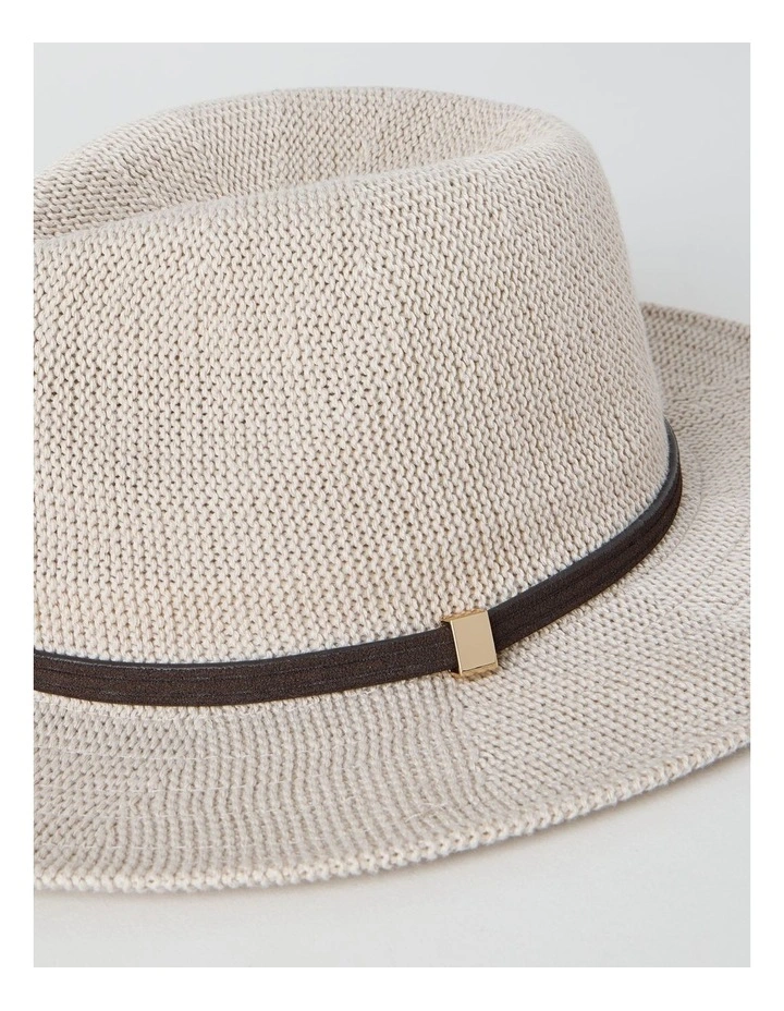 PANAMA HAT WITH SUEDE TRIM GREY image 3