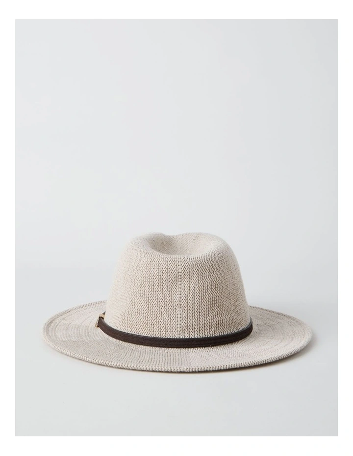 PANAMA HAT WITH SUEDE TRIM GREY image 4