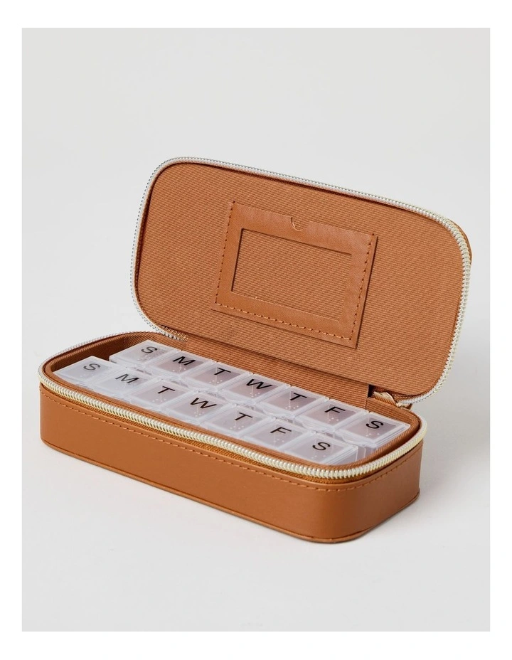 TRAVEL PILL BOX TAN image 3