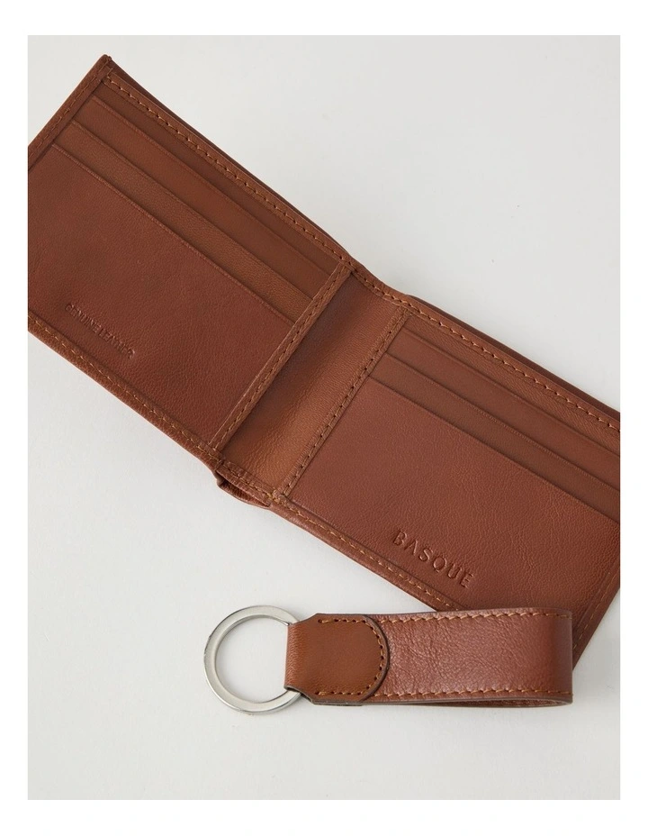 WALLET & KEY FOB GIFT DARK TAN image 5