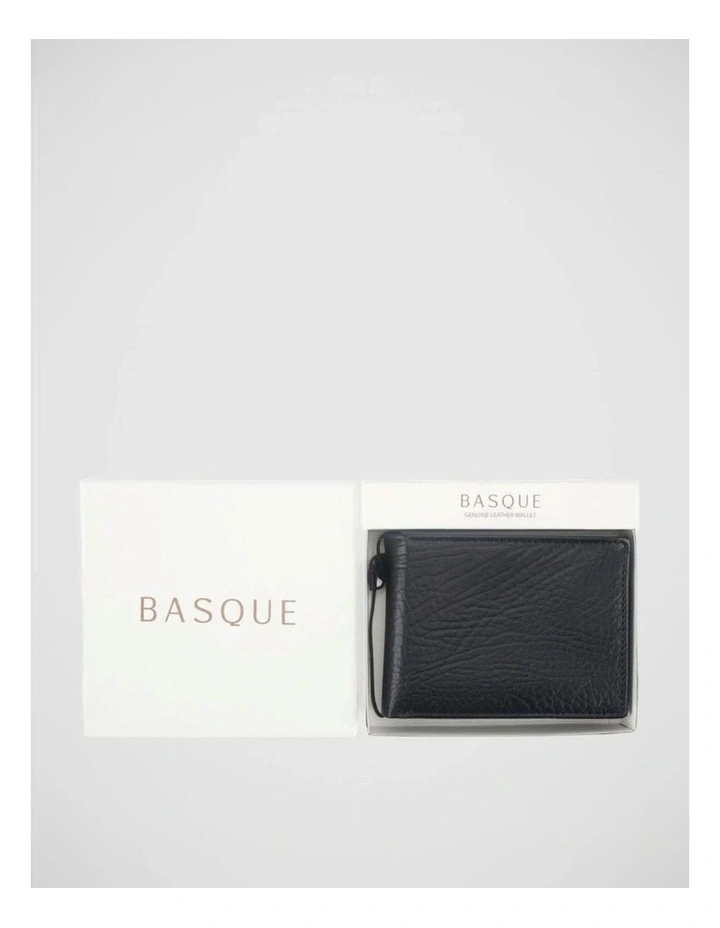 Trifold Pebbled Wallet in Black image 1