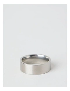 Sterling Silver Satin Finish Brushed Ring in Silver