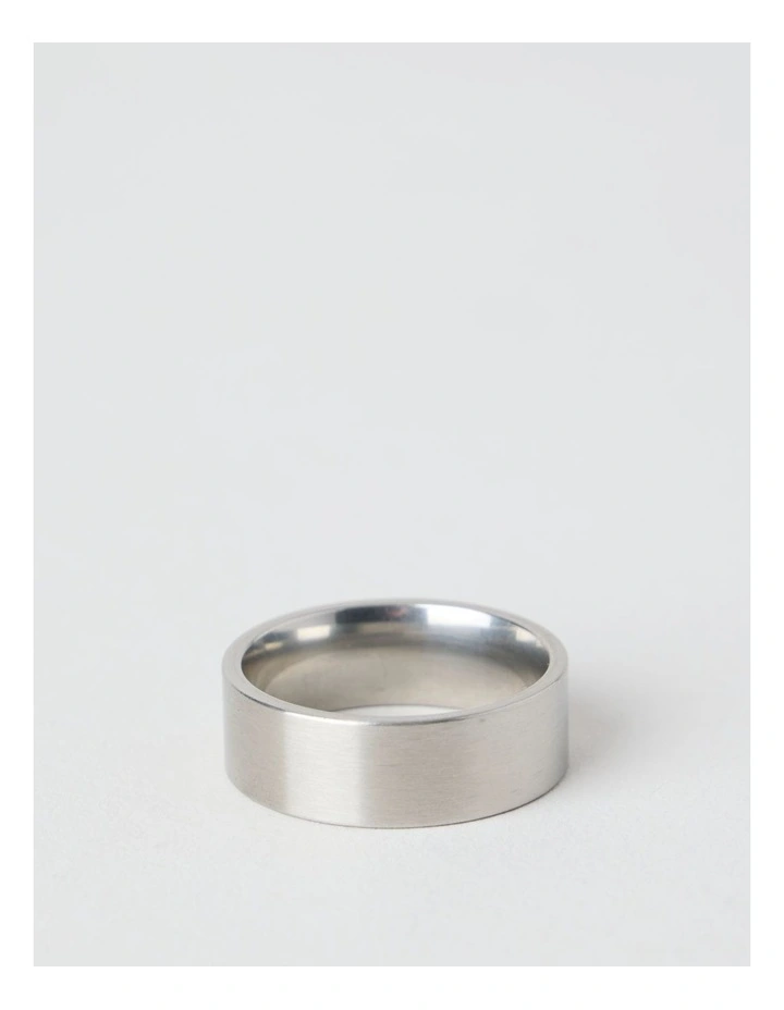 Sterling Silver Satin Finish Brushed Ring in Silver image 1