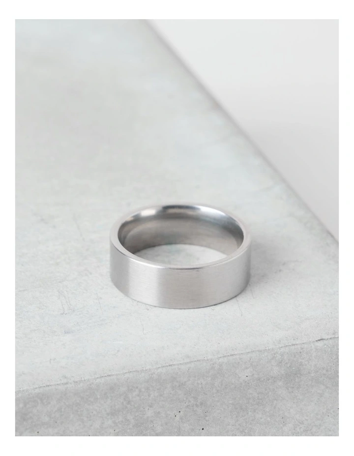 Sterling Silver Satin Finish Brushed Ring in Silver image 2
