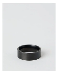 Sterling Silver Matte Ring in Black