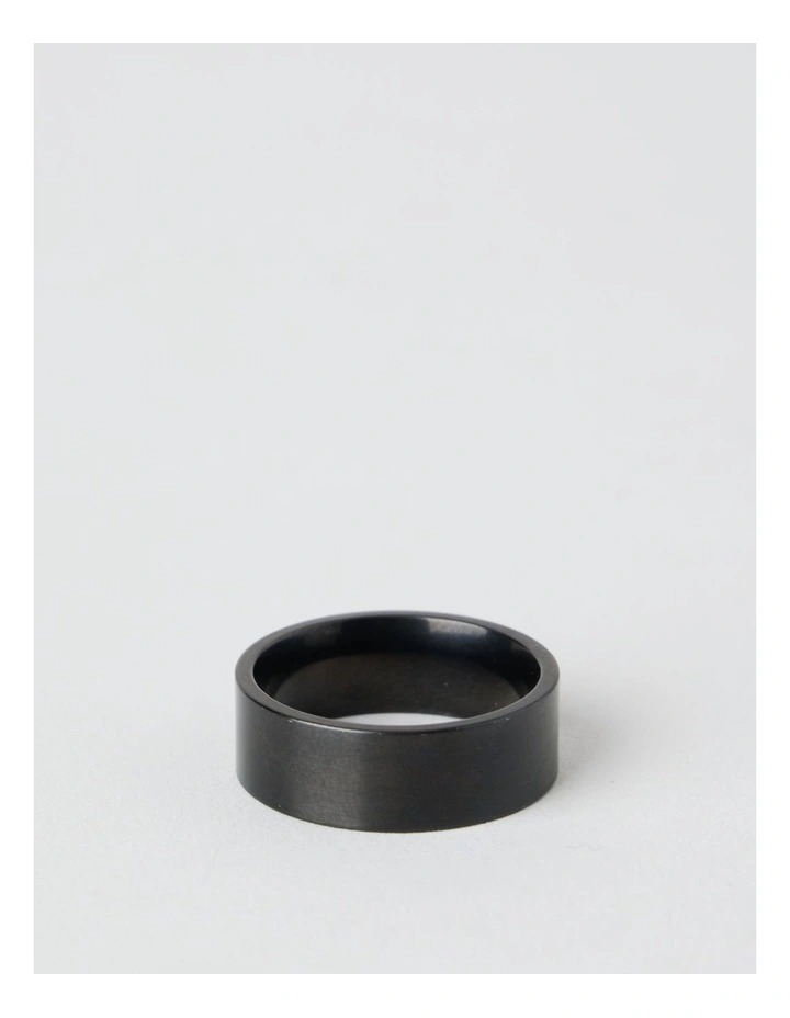 Sterling Silver Matte Ring in Black image 1