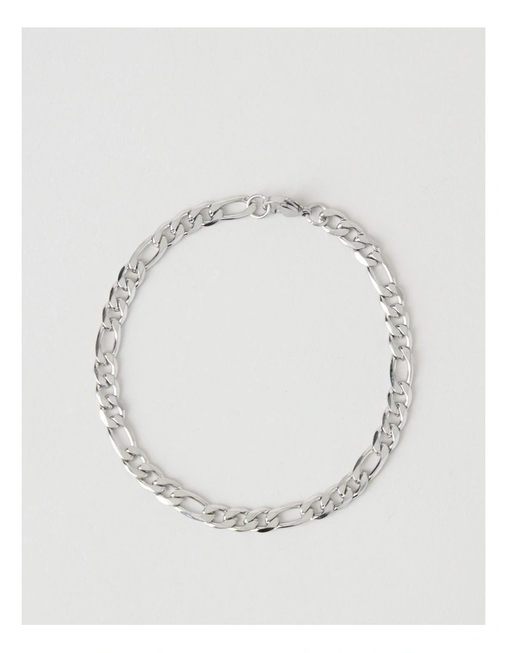 Sterling Silver Figaro Chain Bracelet image 1