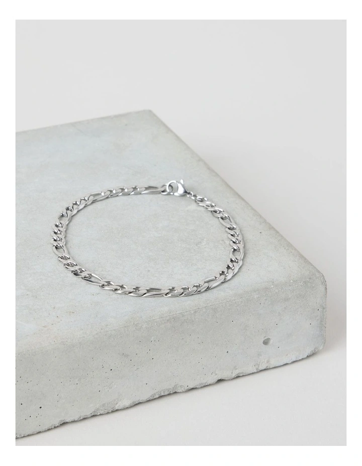 Sterling Silver Figaro Chain Bracelet image 2