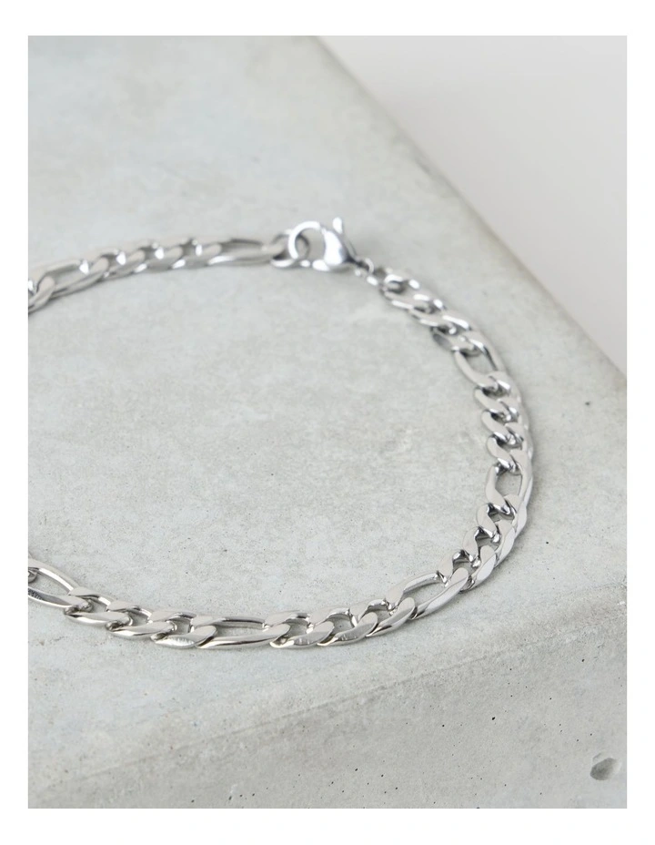 Sterling Silver Figaro Chain Bracelet image 3