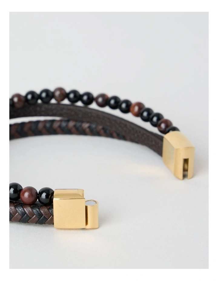 Braid with Semi Precious Bead in Multi image 3