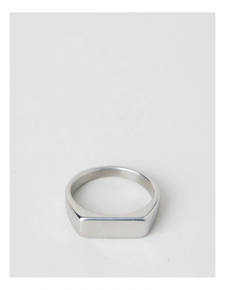 Sterling Silver Rectangular Signet Ring image 1