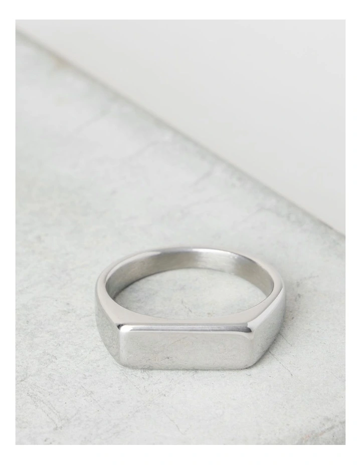 Sterling Silver Rectangular Signet Ring image 2